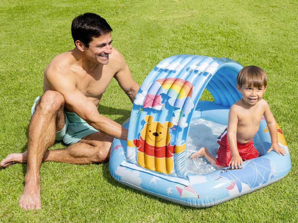 INTEX Baby bazének Medvídek Pú se stříškou 109x102x71cm brouzdaliště 58415