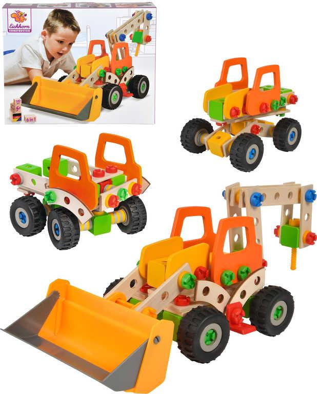 EICHHORN DŘEVO Constructor Bagr 6 modelů 140 dílků 6v1 STAVEBNICE