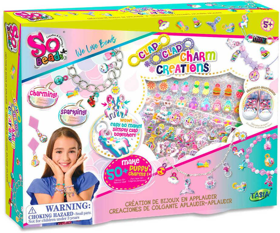 SO BEADS Clap Clap Náramky a náhrdelníky s přívěsky kreativní set v krabici