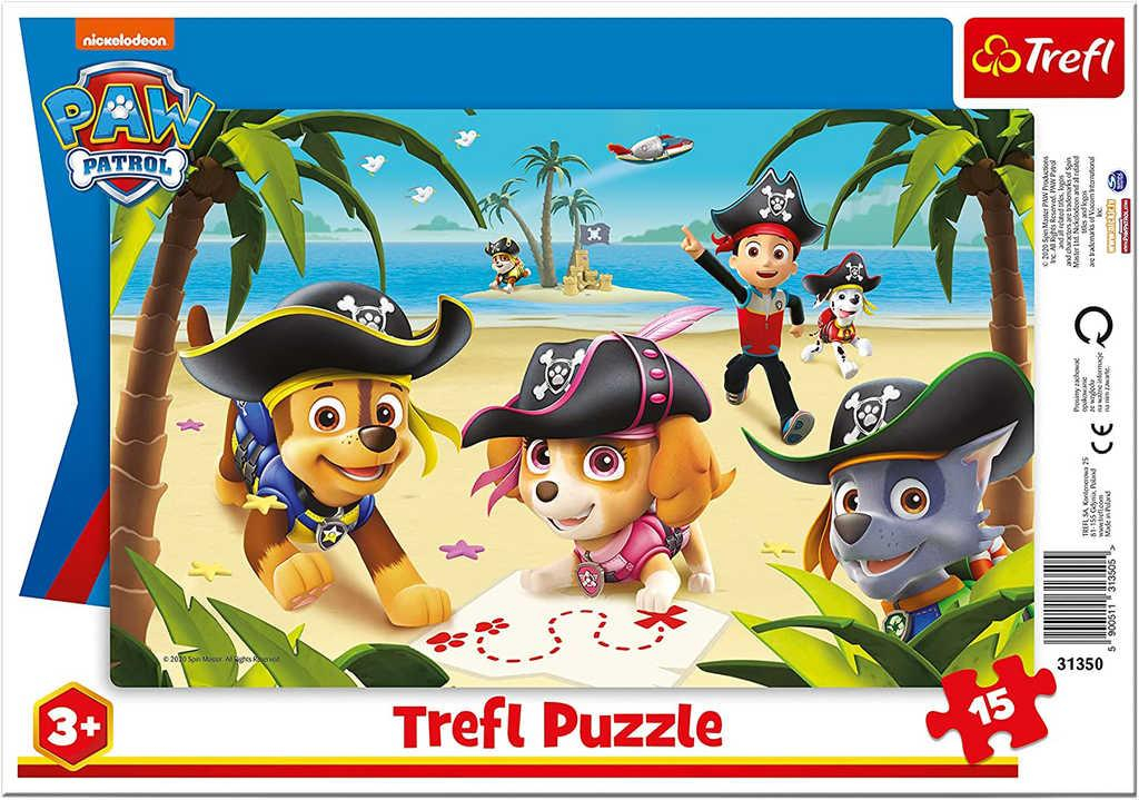 TREFL Puzzle deskové Tlapková Patrola piráti 33x23cm skládačka v rámečku 15 dílků