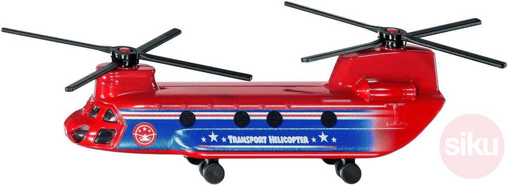 SIKU Vrtulník červený dopravní 17cm helikoptera kovový model blister 1689