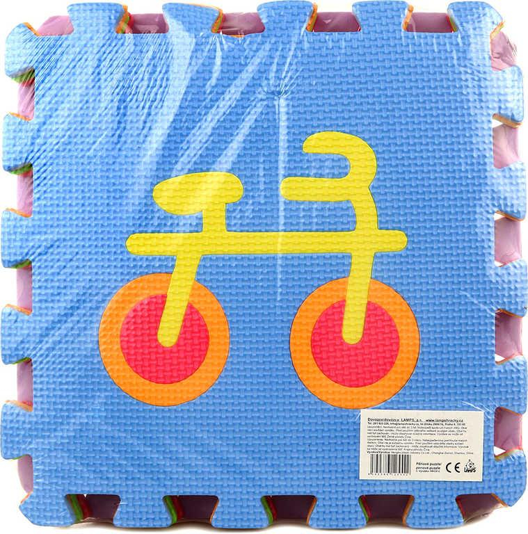 Baby puzzle koberec pěnový Dopravní prostředky II. měkké bloky set 9ks vkládací