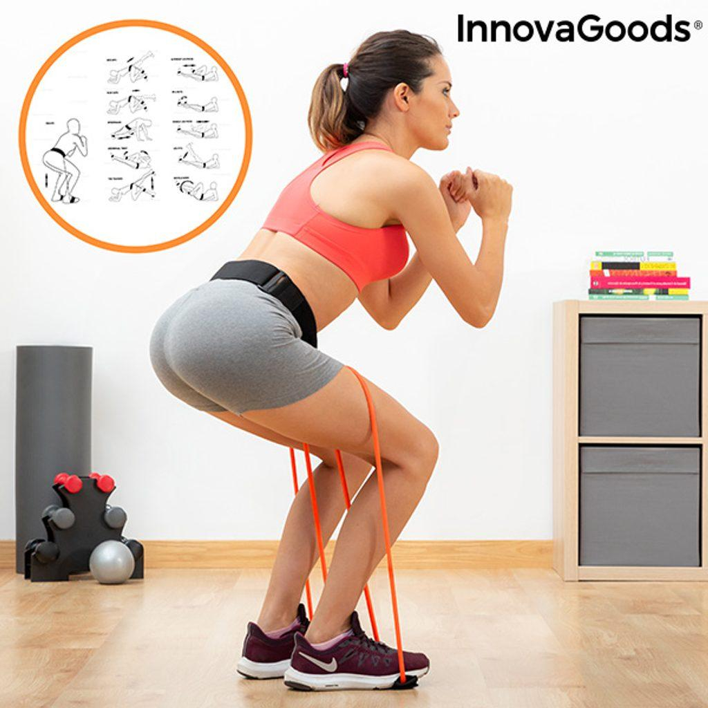 Pásek s odporovým pásem pro hýždě a průvodce cvičení Bootrainer InnovaGoods