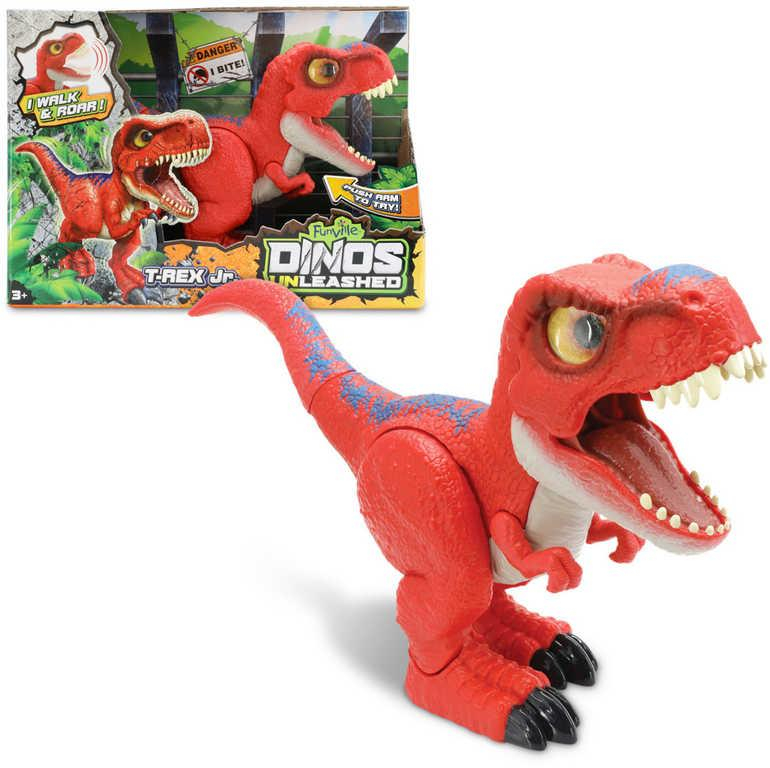 Dinosaurus interaktivní T-Rex junior pravěký ještěr chodící na baterie plast Zvuk