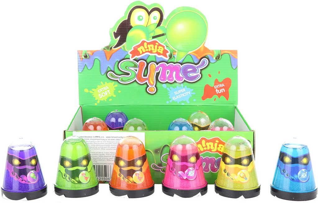 Sliz ninja zábavná soft elastická hmota v kelímku 8cm 6 barev