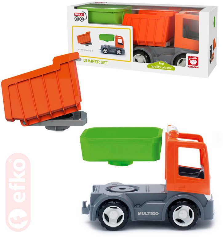 EFKO IGRÁČEK MultiGO Auto stavební sklápěčka set se 2 korbami STAVEBNICE