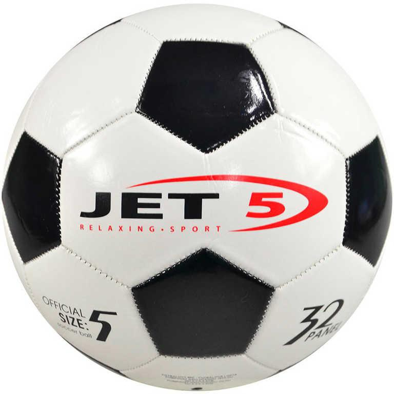 Jet 5 Míč fotbalový kopačák vel.5 černo-bílý na kopanou