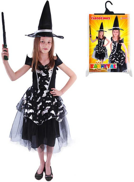 KARNEVAL Šaty čarodějka netopýrka vel.S 3-5 let (104-113 cm) *KOSTÝM*