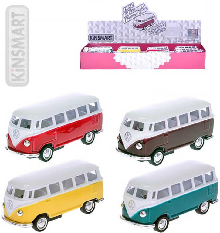 KINSMART Autobus model 1:64 VW Classic kov PB 7cm zpětný nátah 4 barvy