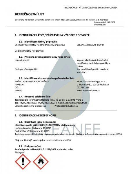 Dezinfekce na ruce CLEANEE - 10 litrů - CERTIFIKOVANO + 10x lahvička s rozprašovačem