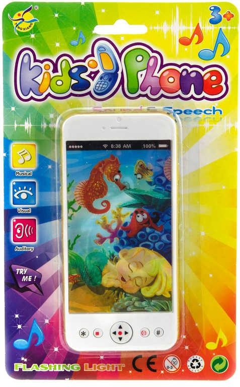Telefon dětský mobilní 13cm na baterie různé barvy Světlo Zvuk plast
