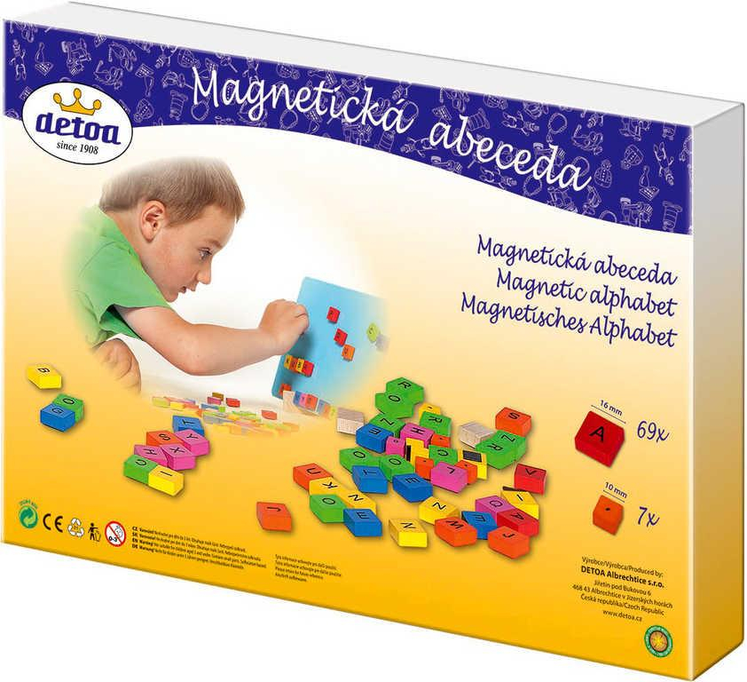 DETOA DŘEVO Abeceda magnetická set 75 dílků v krabici *DŘEVĚNÉ HRAČKY*