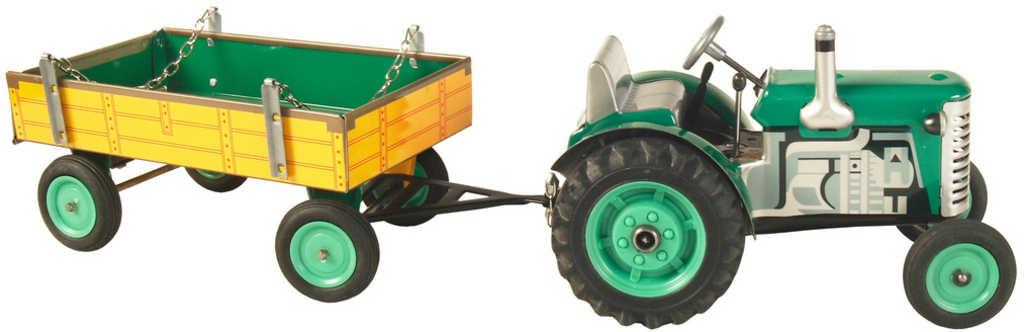 KOVAP Traktor Zetor retro model 1:25 plechový k natažení na klíček Kov 0395