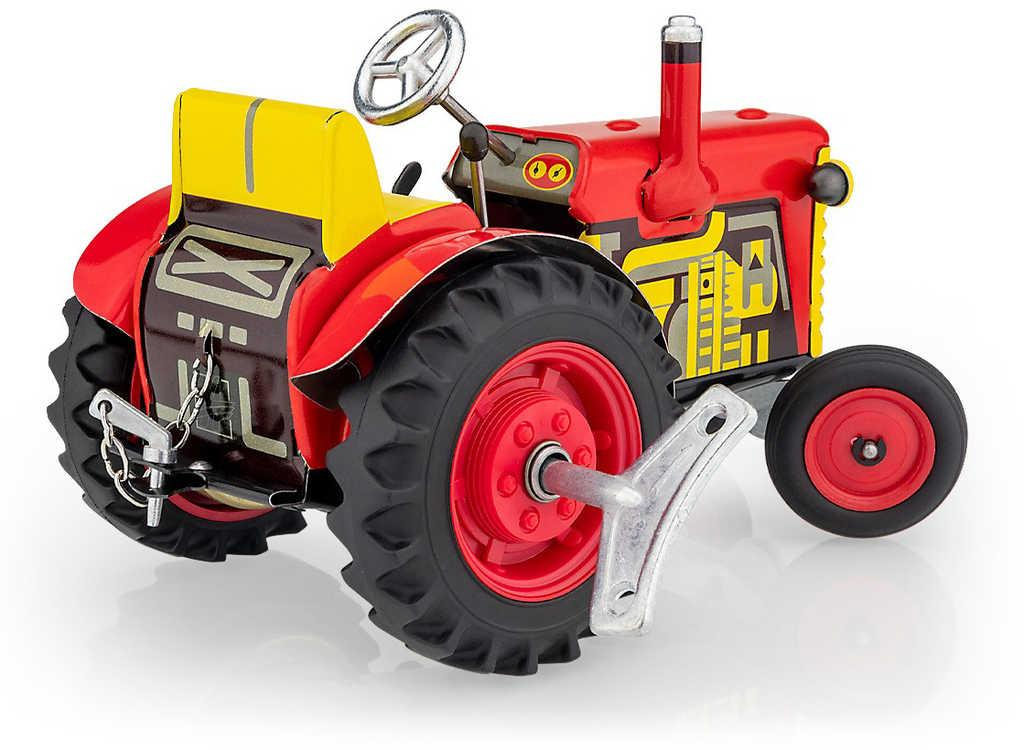 KOVAP Traktor Zetor retro model 1:25 plechový Červený na klíček Kov 0395