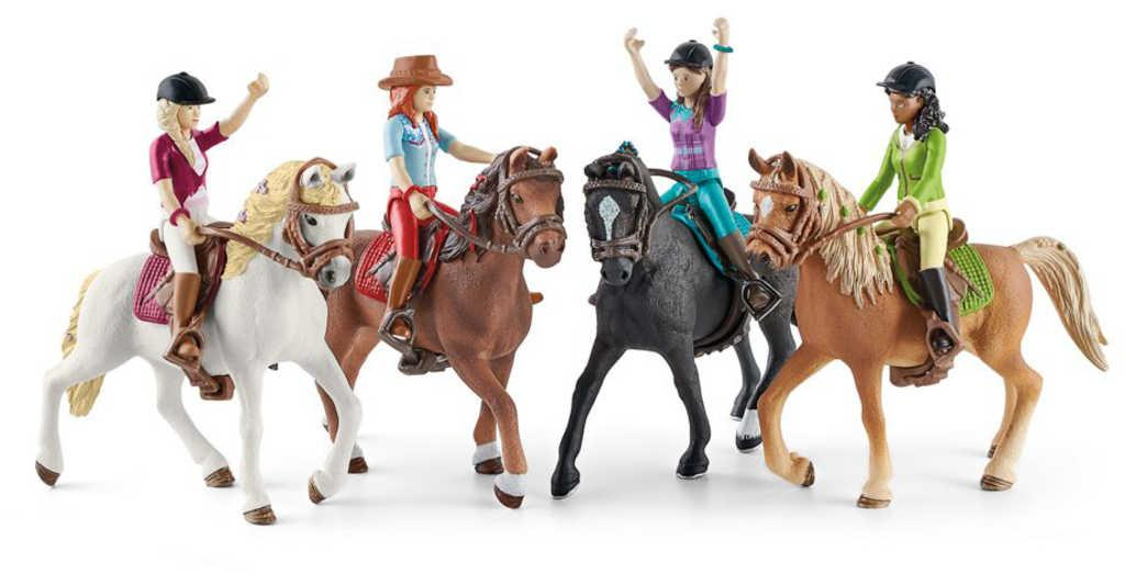 SCHLEICH Hannah na koni figurka ručně malovaná herní set s doplňky plast