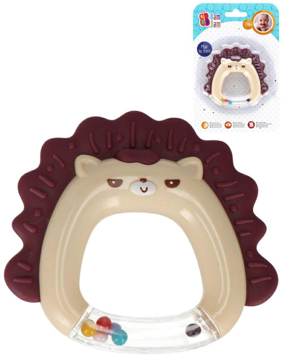 BAM BAM Baby Ježek 11cm chrastítko a kousátko pro miminko plast 2 barvy