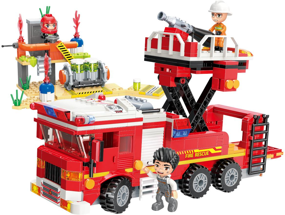 Qman Mine City Fire Line W12013 Cisternová automobilová stříkačka s plošinou