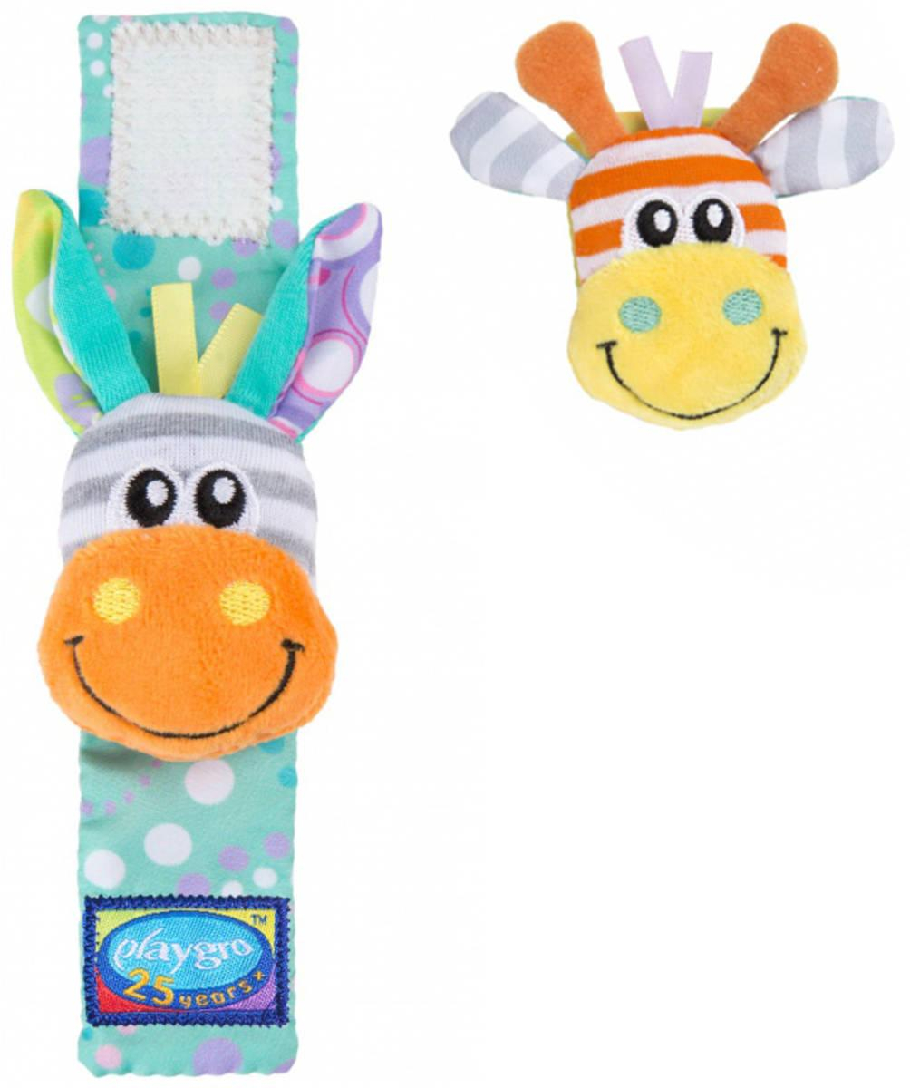 PLAYGRO Náramek zvířátko baby chrastící pro miminko na ruku 2 druhy PLYŠ