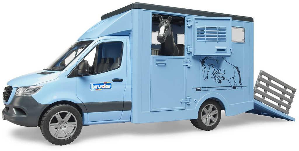 BRUDER 02674 Auto Mercedes Benz Sprinter přeprava zvířat se s koněm