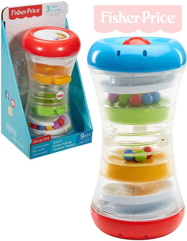 FISHER PRICE Baby věž s aktivitami zábavné chrastítko s kuličkami 3v1 pro mimink