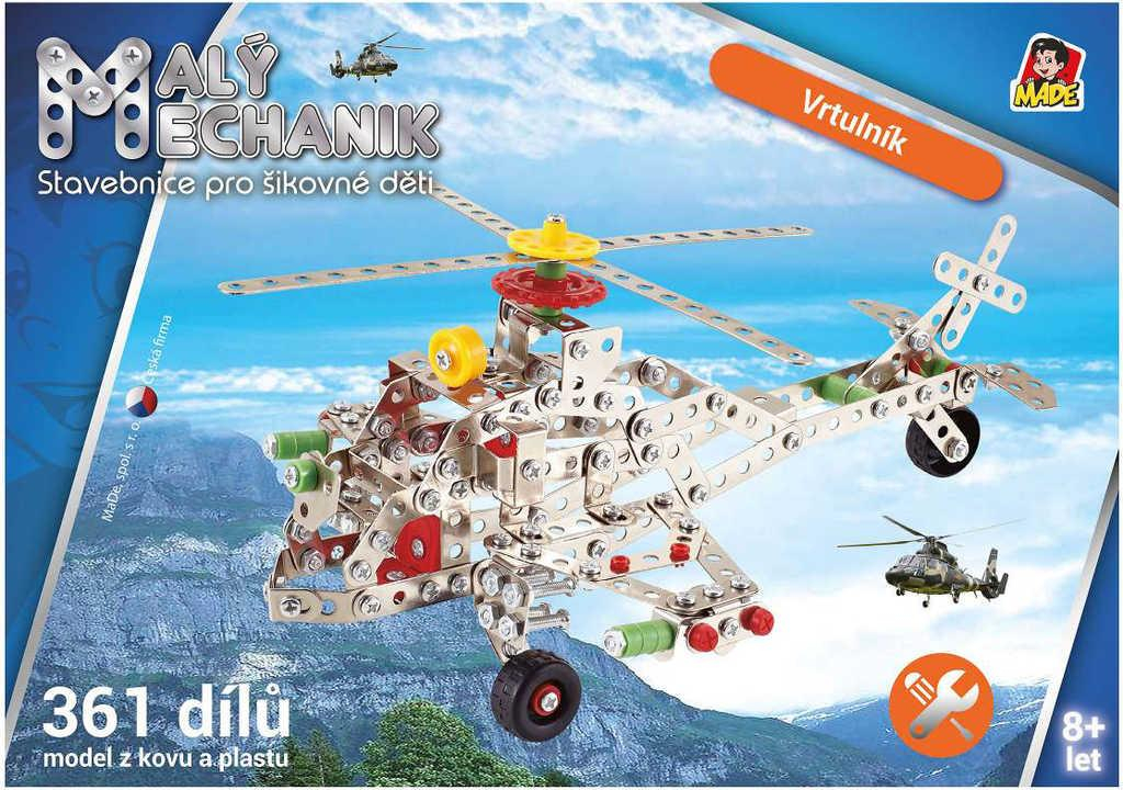 Malý mechanik army Vrtulník 364 dílů 4v1 Stavebnice typu Merkur kov plast v krabici