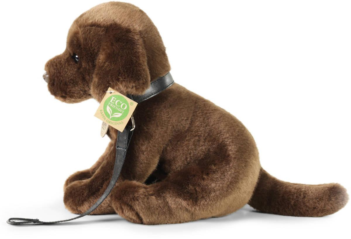 PLYŠ Pes labrador 25cm hnědý s vodítkem Eco-Friendly *PLYŠOVÉ HRAČKY*
