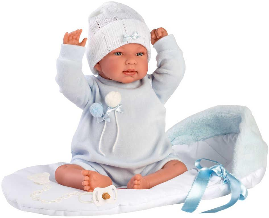 LLORENS Panenka realistická new born miminko chlapeček 44cm na baterie Zvuk
