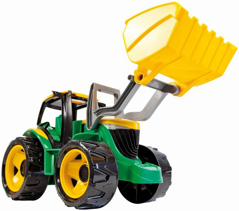 LENA Traktor plastový se lžící zeleno - žlutý 62 cm na písek