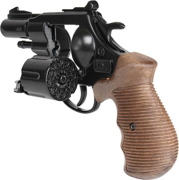 Dětská policejní kapslovka revolver Gold collection černý kovový 12 ran na kapsle