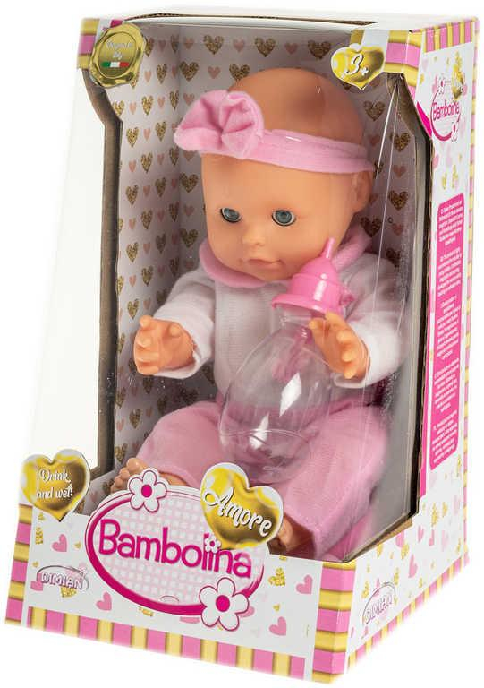 Baby panenka miminko Bambolina Amore set s lahvičkou a nočníkem čůrá