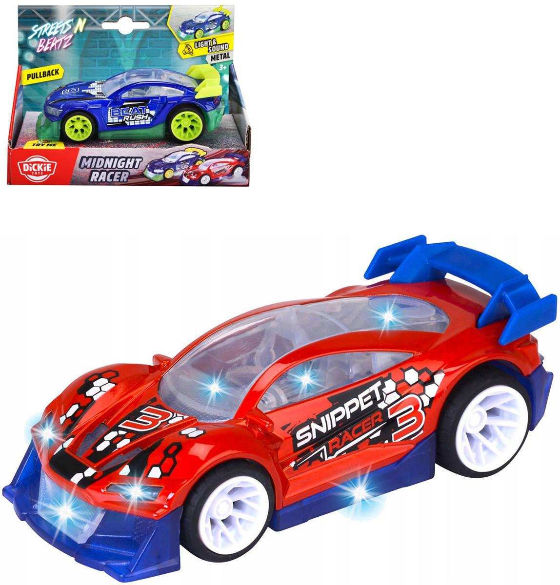 DICKIE Auto závodní Midnight Racer na baterie Světlo Zvuk 2 druhy