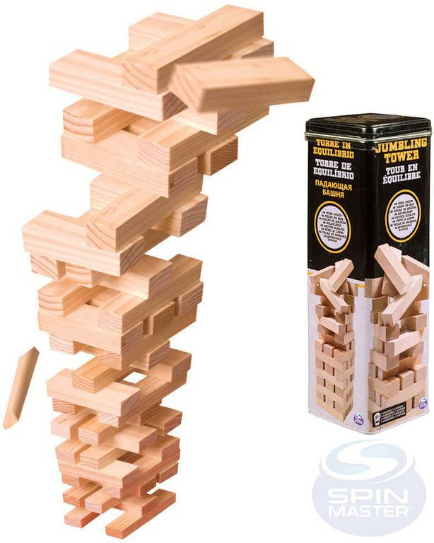 SPIN MASTER DŘEVO Hra Vratká věž Jenga plechová krabička *SPOLEČENSKÉ HRY*