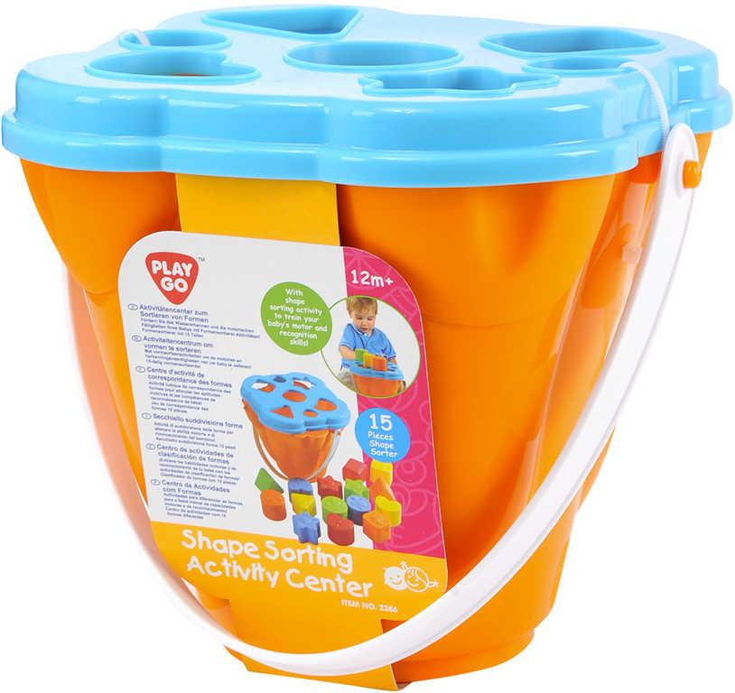 Baby vkládací kyblík set košík s víkem + 15 tvarů na vložení plast pro miminko