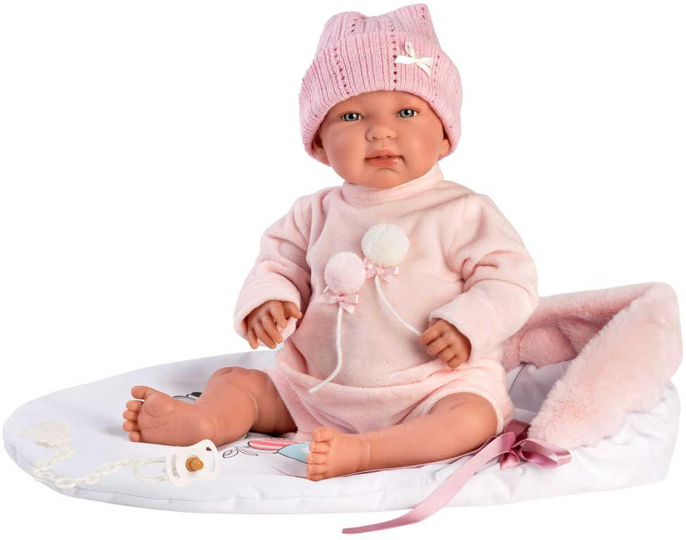 LLORENS Panenka realistická new born miminko holčička 44cm na baterie Zvuk