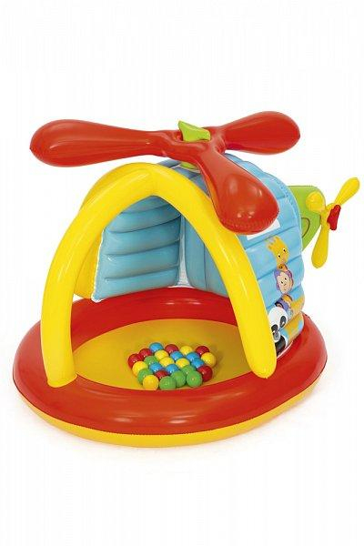 Nafukovací hrací centrum Fisher Price - Helikoptéra s míčky (25ks), 1,55m x 1,02m x 91cm