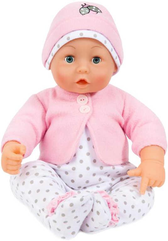 BAYER Baby panenka Lisa 46cm měkké tělo mluví zpívá s doplňky na baterie Zvuk