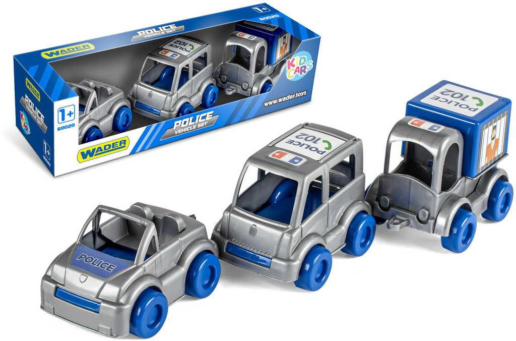 WADER Kid Cars auto baby policejní 10cm set 3ks v krabici plast