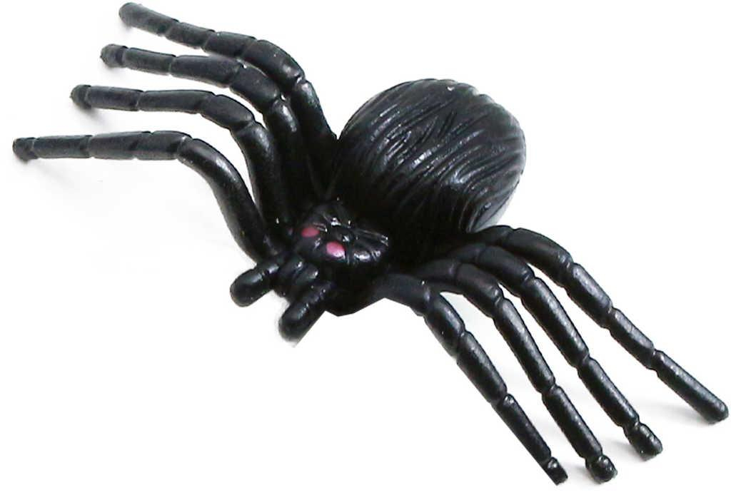 Zvířátko dekorace halloween pavouk černý 3cm set 4ks na kartě plast