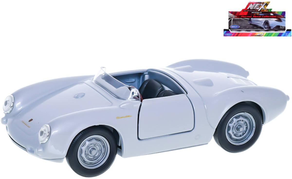 WELLY Auto model Porsche 550 Spyder kov PB 12cm stříbrné