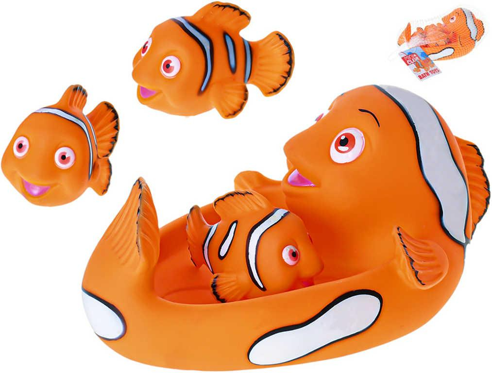Ryba 20cm + 3 rybičky Mini Club baby sada do vany na koupání pro miminko