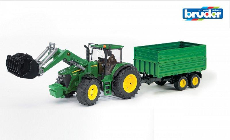 Farmer - traktor John Deere 7930 s předním nakladačem a vyklápěcím vlekem 1:16