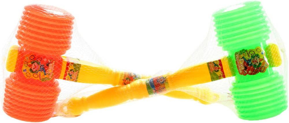 Kladivo barevné 39cm soft pískací plastové se zvukem 2 barvy v síťce