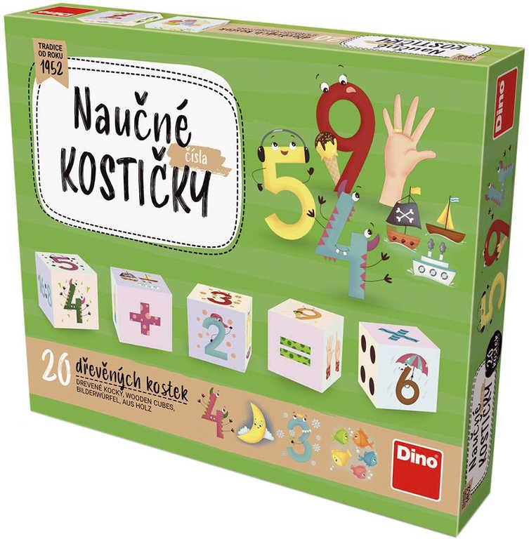DINO DŘEVO Baby kubus Čísla kostky naučné set 20ks *DŘEVĚNÉ HRAČKY*