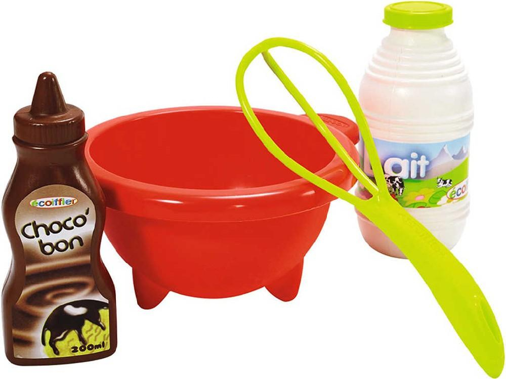 ECOIFFIER Vaflovač dětský srdce výroba vaflí set s potravinami a nádobím plast
