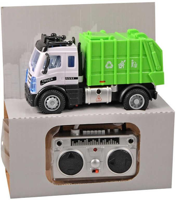 RC Auto popelářské 27MHz na vysílačku 1:64 na baterie Světlo