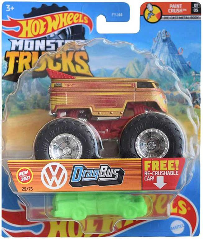 MATTEL HOT WHEELS Auto Monster Trucks Kaskadérské kousky set s vrakem kov