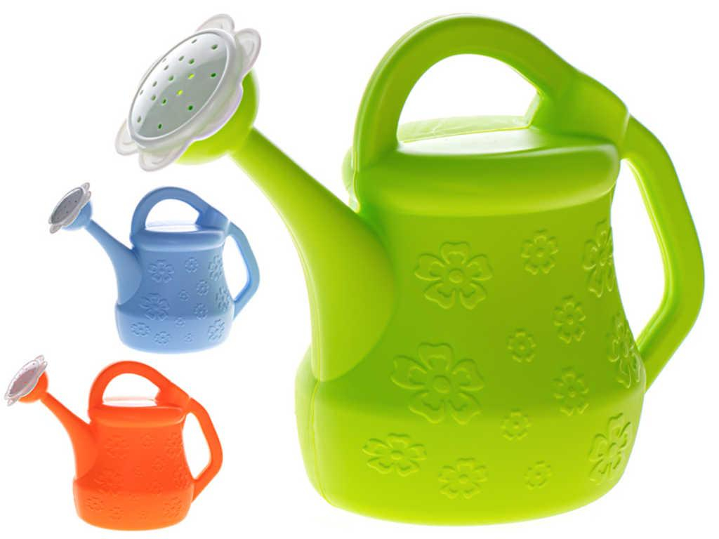 Konvička baby dětská s růžicí květinka 15cm 3 barvy plast