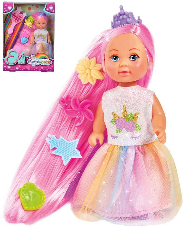 SIMBA Panenka Evička duhová princezna 12cm set s hřebenem a sponkami