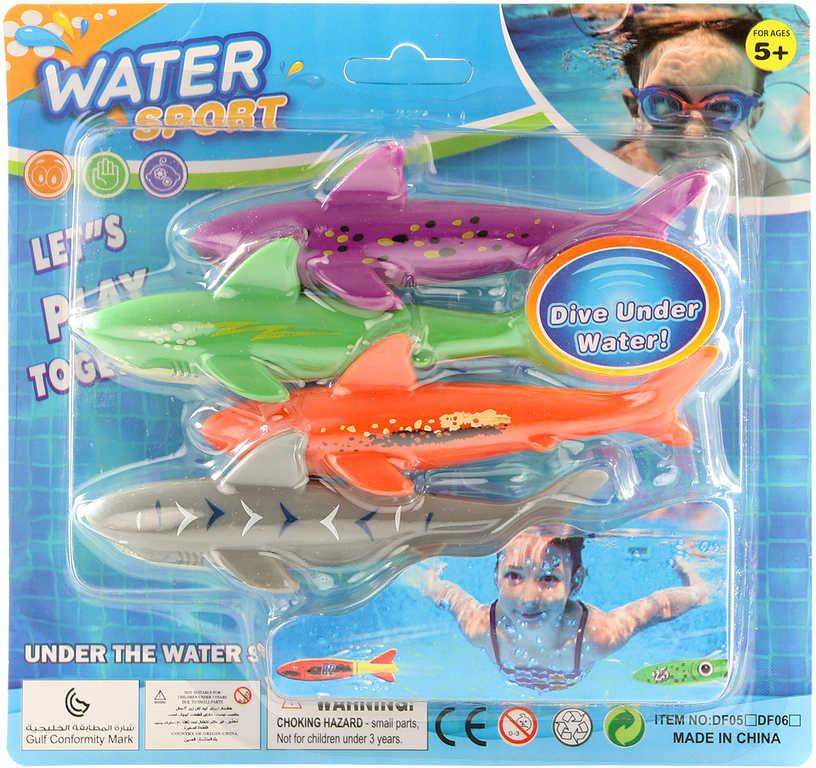 Rybičky 13cm set 4ks na potápění do vody plast na kartě