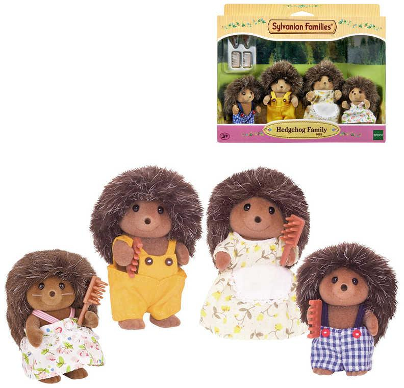 Sylvanian Families Rodina ježků set 4ks s doplňky na česání v krabici